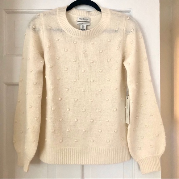 Rachel Zoe Sweaters - ♦️SOLD♦️Rachel Zoe Pom Pom Cream Cashmere Sweater